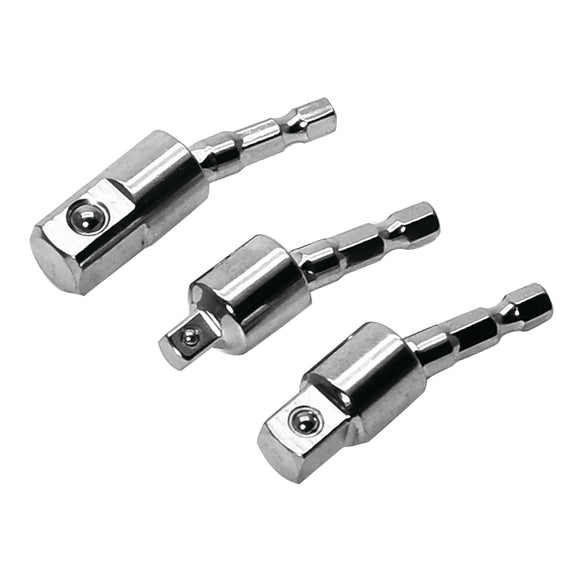 3pc SET OF1/4" HEX. UNIVERSAL JOINT ADAPTORS