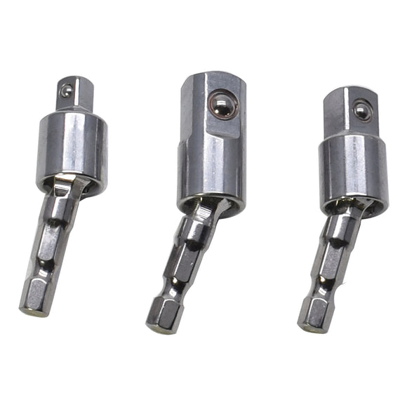 3pc SET OF1/4" HEX. UNIVERSAL JOINT ADAPTORS