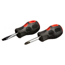 2pc STUBBY SCREWDRIVER SET (PZ2 AND SLOTTED 6MM)