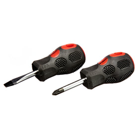 2pc STUBBY SCREWDRIVER SET (PZ2 AND SLOTTED 6MM)