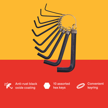 10pc HEX KEY SET & KEYRING