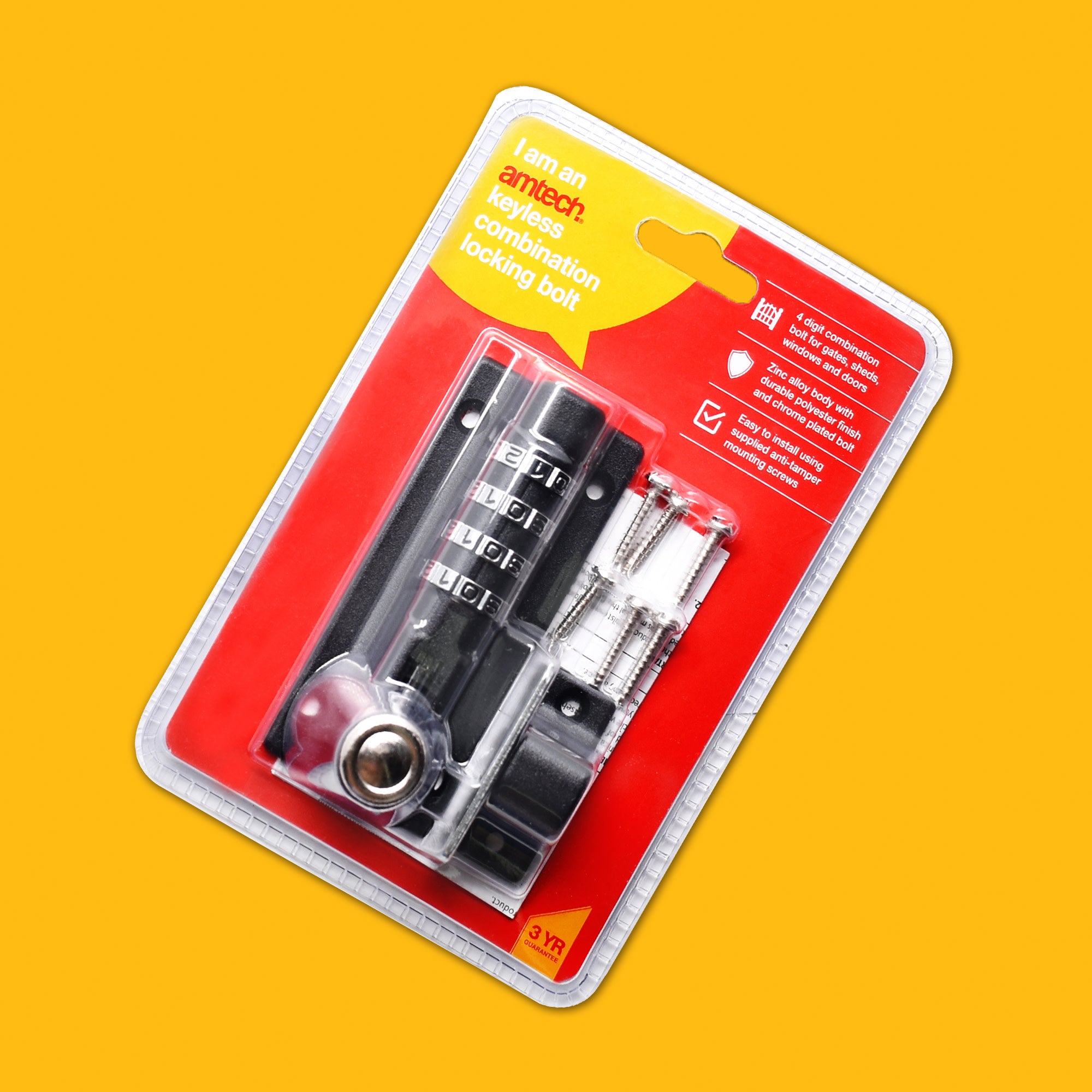 KEYLESS COMBINATION SECURITY LOCKING BOLT