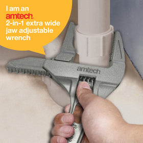 2- in-1 EXTRA WIDE JAW ADJUSTABLE WRENCH (6-68mm OPENING JAW)