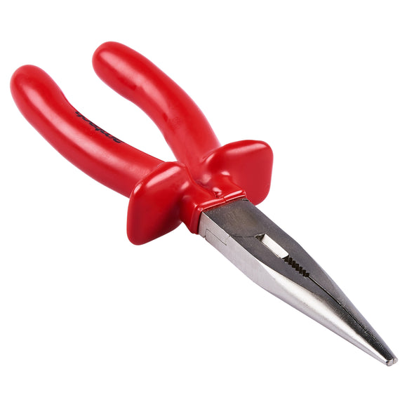 200mm (8") LONG NOSE PLIERS - SLIP GUARD HANDLE