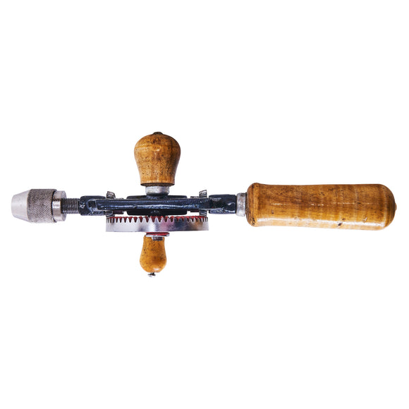 2PC HAND DRILL WITH WOODEN HANDLE