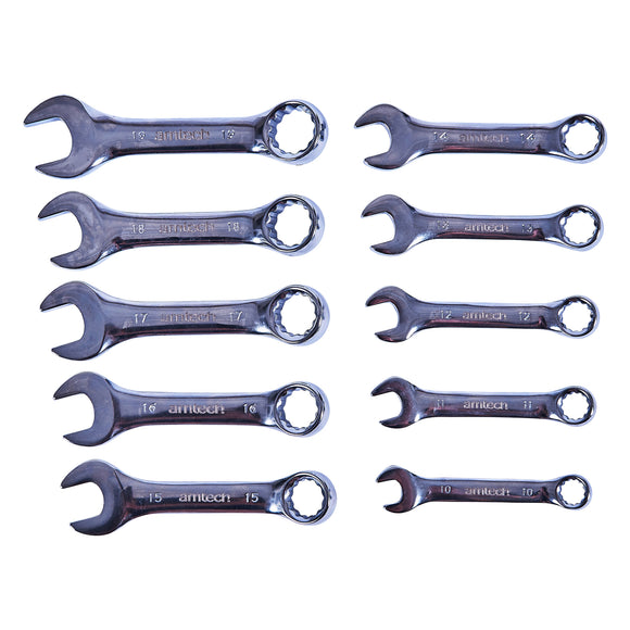 10pc STUBBY COMBINATION METRIC WRENCH SET