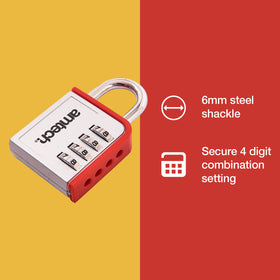 4 DIGIT ZINC COMBINATION PADLOCK