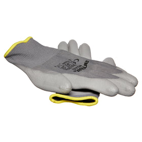 LIGHT DUTY PU COATED PALM GLOVES GREY MEDIUM (SIZE:8)