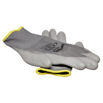 LIGHT DUTY PU COATED PALM GLOVES GREY MEDIUM (SIZE:8)