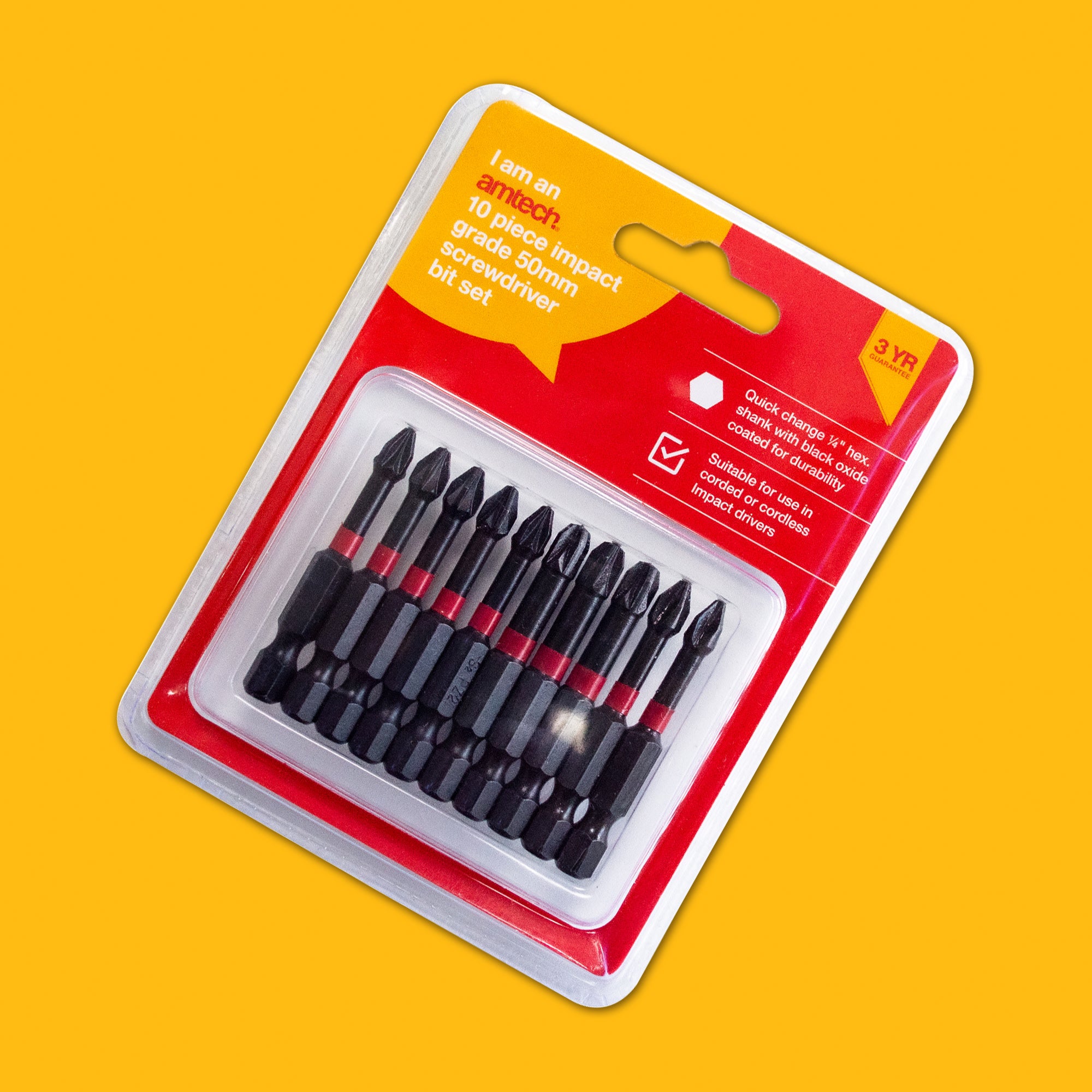 10 Piece Impact Screwdriver Bit Set - Fallback Image