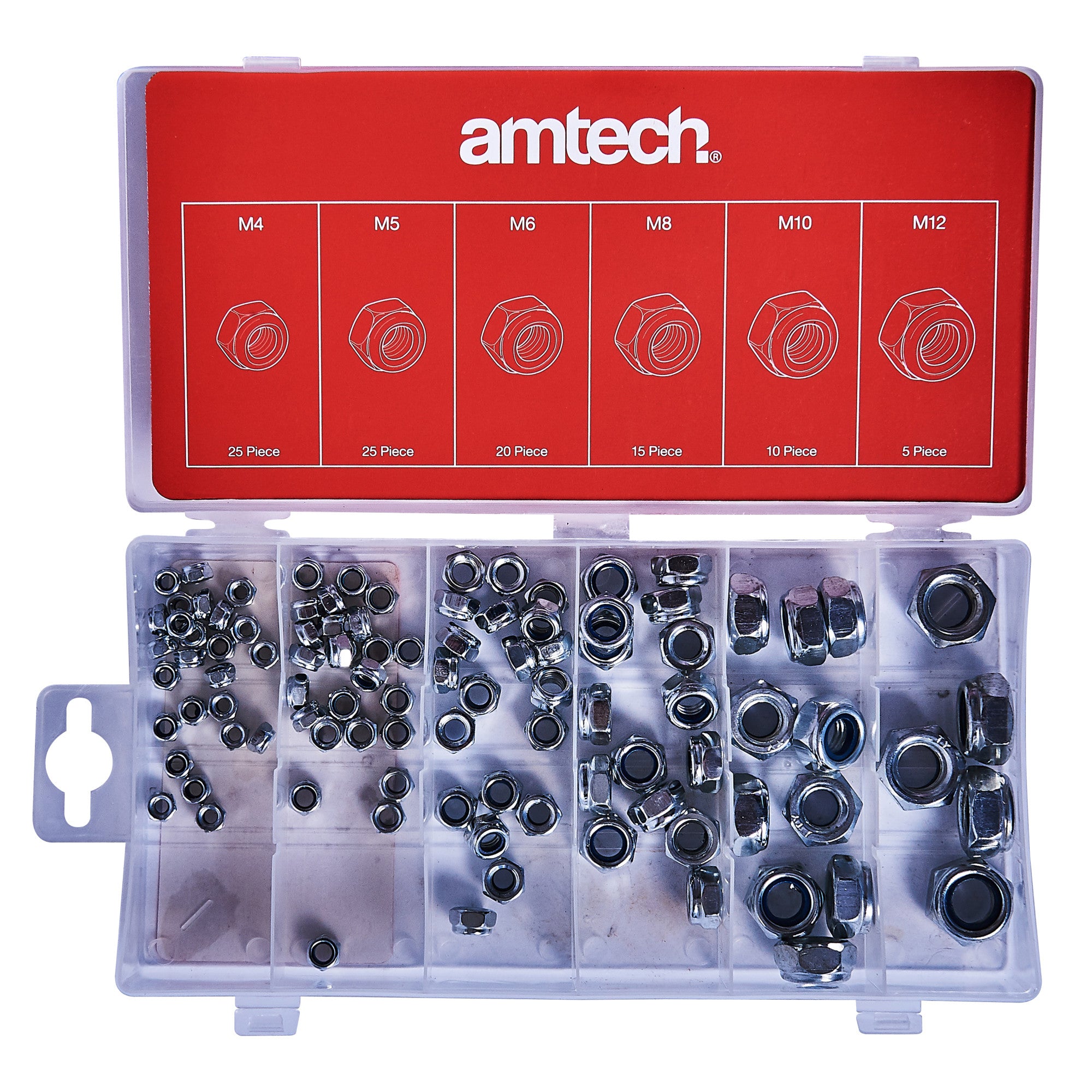 100 Piece Assorted Locking Nut Set - Fallback Image