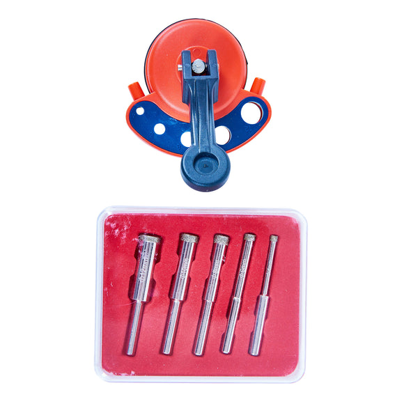 DIAMOND TILE CORE DRILL KIT & VACUUM BASE DRILL GUIDE