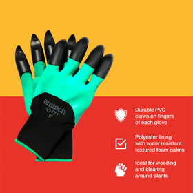 GARDEN GLOVES WITH CLAWS LARGE (SIZE:9)