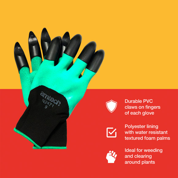 GARDEN GLOVES WITH CLAWS LARGE (SIZE:9)
