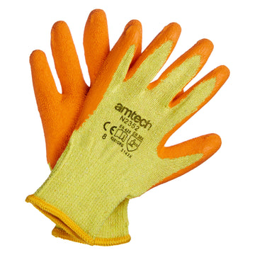 RUBBER  PALM COATED GLOVES MEDIUM (SIZE: 8)