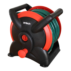 15M GARDEN HOSE REEL WITH ADAPTOR SET