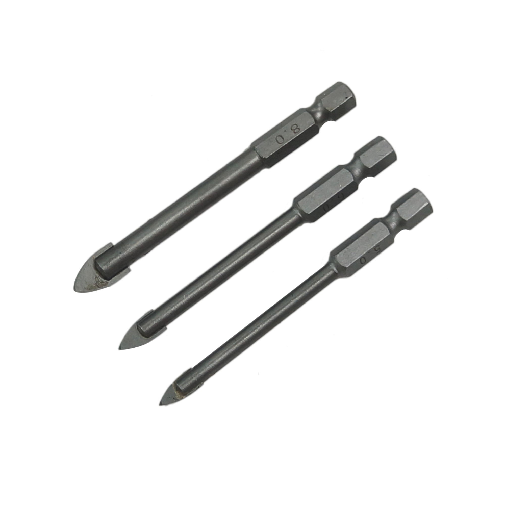 3pc HEX DRIVE GLASS & TILE BIT SET