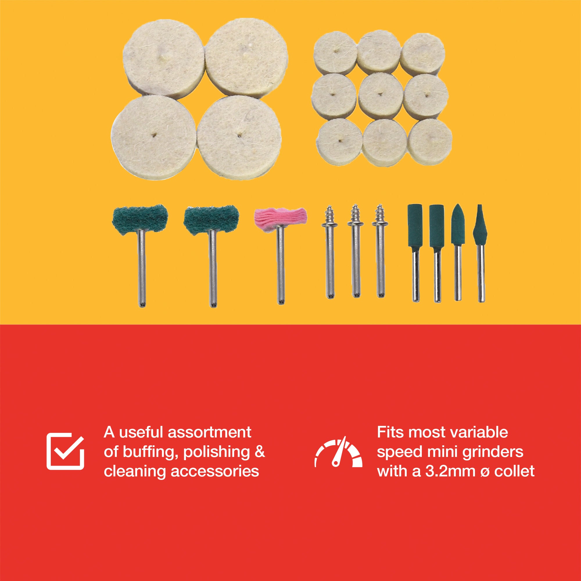 23pcs BUFFING AND POLISHING ACCESSORIES KIT