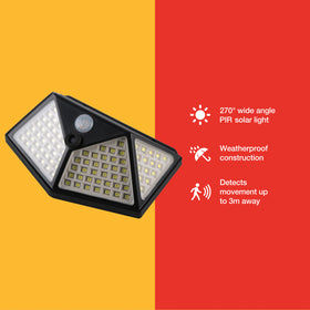 270 DEGREE RECHARGEABLE PIR SOLAR LIGHT