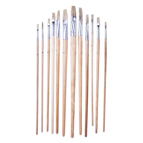 12pc FLAT TIP ART BRUSH SET - XL
