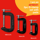 3 pcs G-CLAMP SET WITH PADS