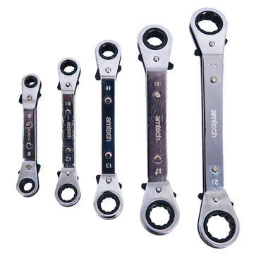 5pc OFFSET RING RATCHET SPANNER SET
