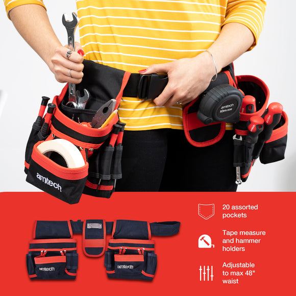 DOUBLE TOOL AND NAIL POUCH