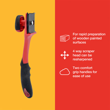 4-EDGE HEAVY DUTY WOOD SCRAPER- SOFT GRIP