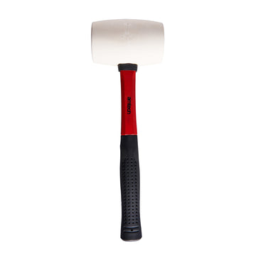 16oz (450g) WHITE RUBBER MALLET - FIBREGLASS SHAFT