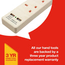 4-GANG EXTENSION SOCKET WITH USB PORTS