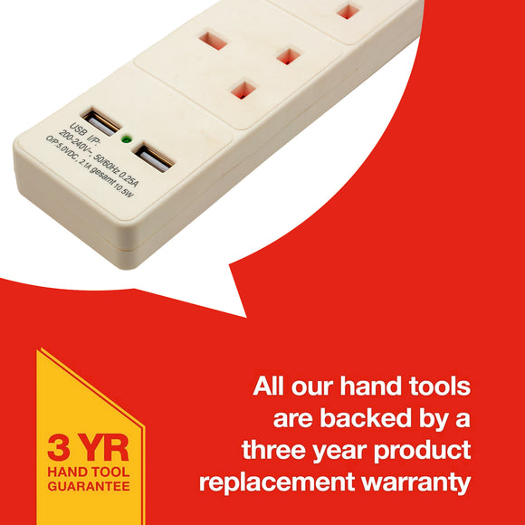 4-GANG EXTENSION SOCKET WITH USB PORTS