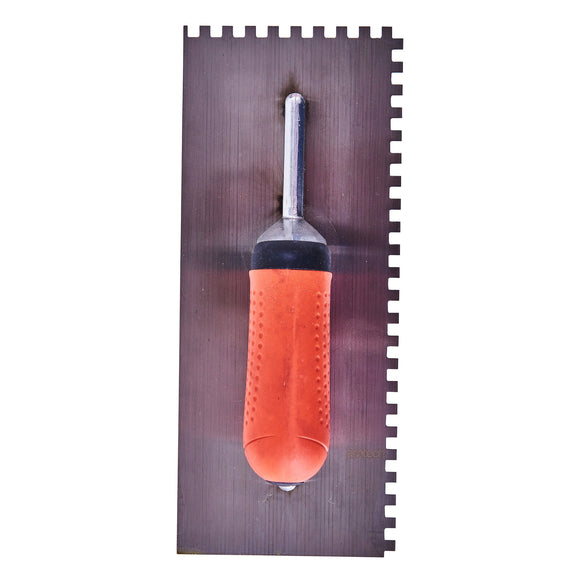 11" NOTCHED 6X6MM FLOAT TROWEL  - SOFT GRIP HANDLE