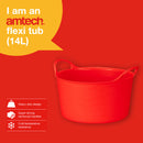 FLEXITUB 14L RED (VIRGIN)