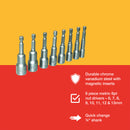 8pc METRIC 1/4" HEX NUT DRIVERS