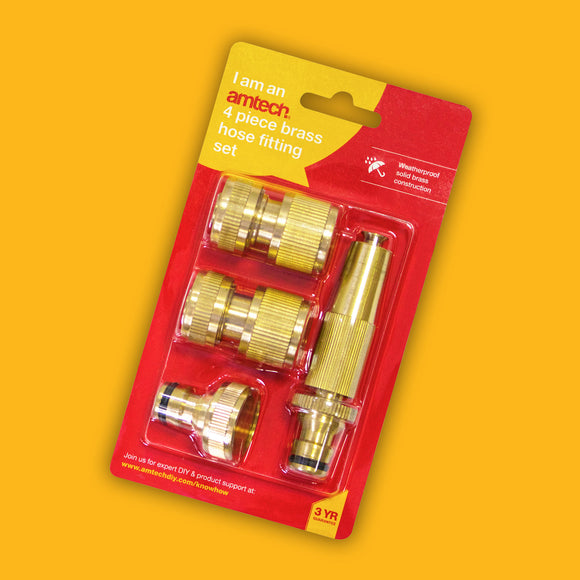 4pc BRASS HOSE FITTING SET