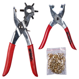 LEATHER PUNCH & EYELET PLIER SET - WITH 100pc EYELETS