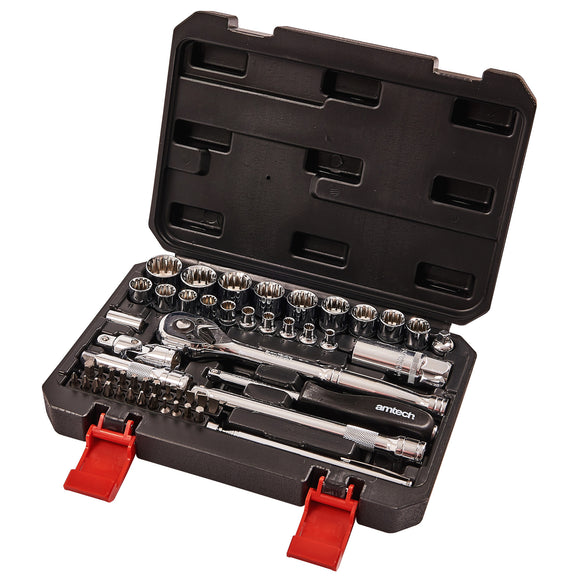 52pc 1/4" & 3/8" 12 POINT SOCKET SET