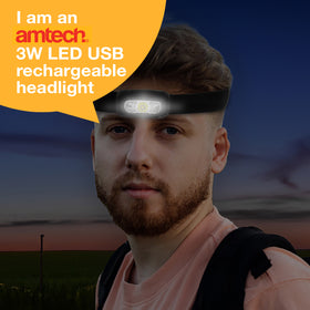 3W COB USB RECHARGEABLE HEADLIGHT