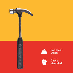 8oz (225g) CLAW HAMMER - STEEL SHAFT