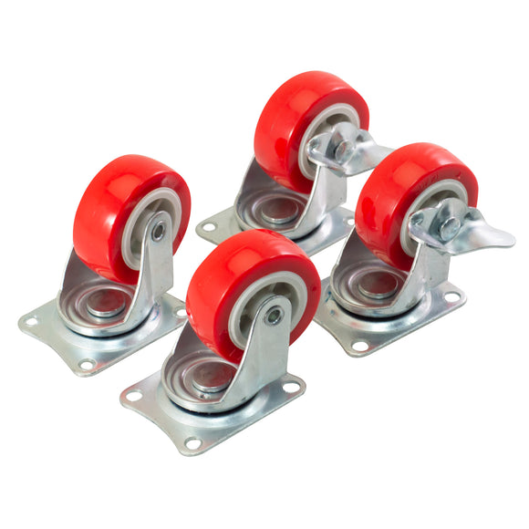 4pcs 50mm (2") SWIVEL CASTOR SET (140KG LOADING CAPACITY)