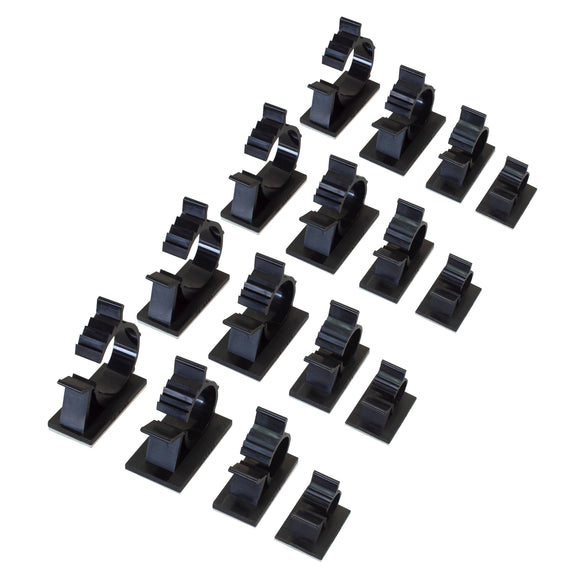 20 pcs SELF-ADHESIVE ADJUSTABLE CABLE CLIP SET (28/22/16/10MM)