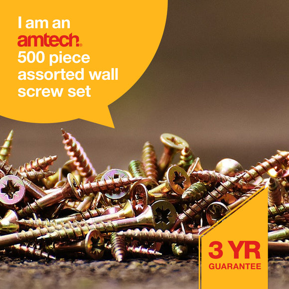 500PCS ASSORTED WOOD SCREWS