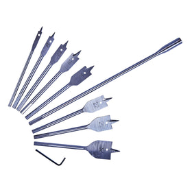 8pc FLAT WOOD BIT SET + 12'' EXTENSION