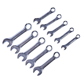 10pc STUBBY COMBINATION METRIC WRENCH SET