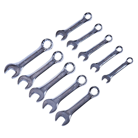 10pc STUBBY COMBINATION METRIC WRENCH SET