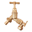 1/2" x 3/4" BSP BRASS TAP & BIB HOSE ADAPTOR WITH DOUBLE CHECK VALVES