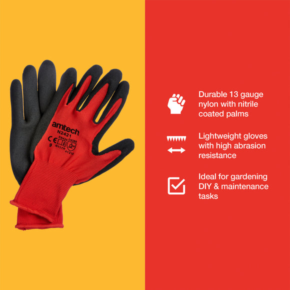 NITRILE PERFORMANCE WORK GLOVES LARGE (SIZE: 9)