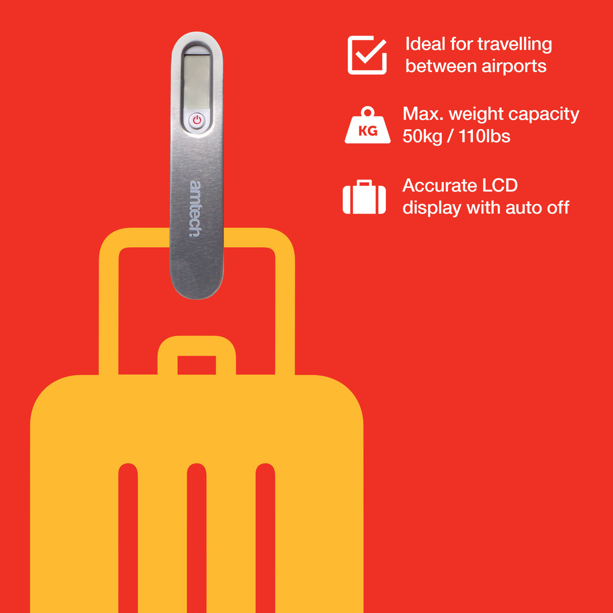 Amtech S6438 Digital luggage scale | Amtech DIY
