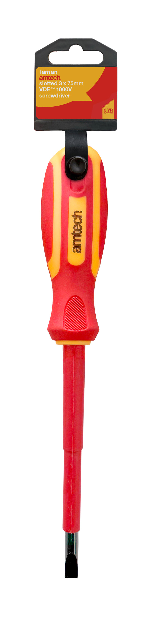 SLOTTED TIP 3 x 75mm VDE 1000V ELECTRICAL SCREWDRIVER