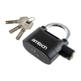 HEAVY DUTY ALARM PADLOCK [USES 6 X LR44 BATTERIES] 110dB